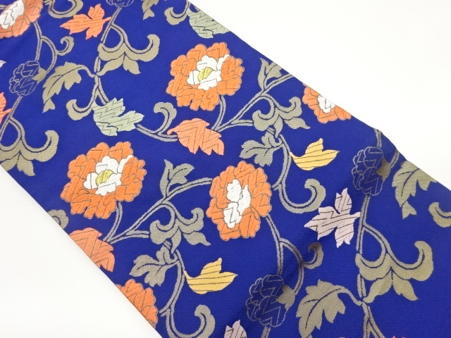JAPANESE NAGOYA OBI / WOVEN FLOWER ARABESQUE